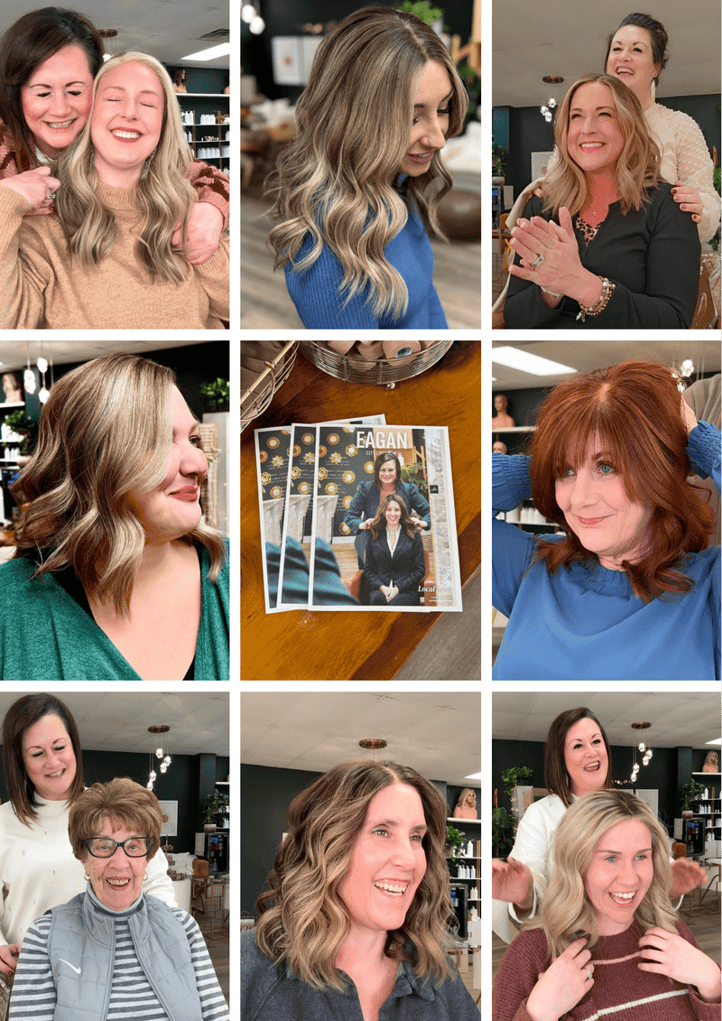 Happy clients with stylish wigs at Wigs by Opulence in Minnesota.