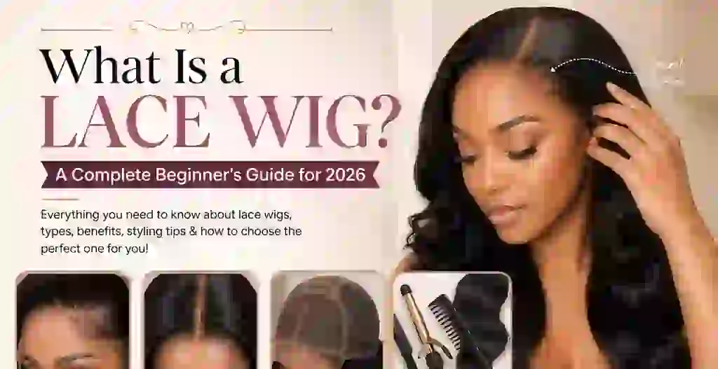 Beautiful woman with lace wig at Wigs by Opulence in Minnesota.