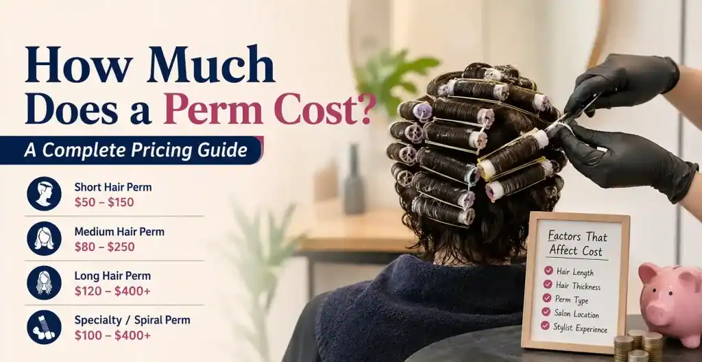 Professional hairstylist applying perm curls at Wigs by Opulence in Minnesota.